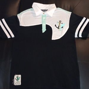 Lavie collar shirt men's XL. Black/white/light teal